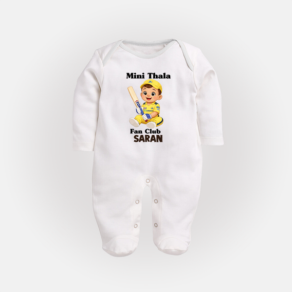 Little Captain FULL BODY SUIT – Cricket Fan Outfit - WHITE - New Born (Chest 7.5")