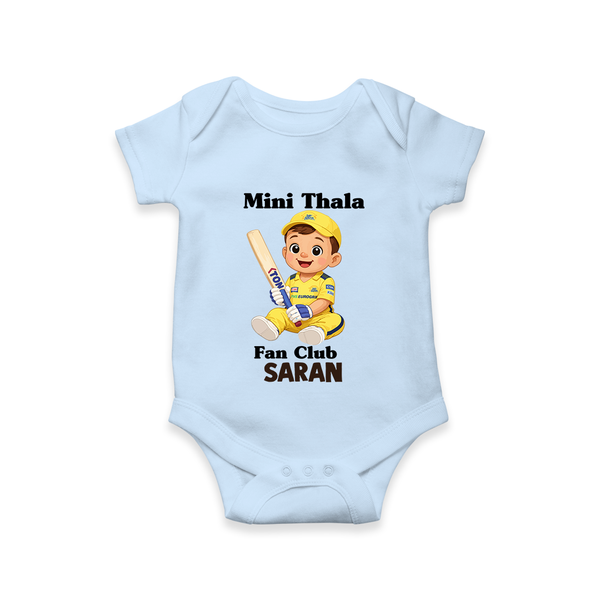 Little Captain Baby Romper – Cricket Fan Outfit - BABY BLUE - New Born (Chest 14")