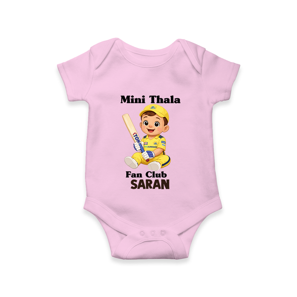 Little Captain Baby Romper – Cricket Fan Outfit - BABY PINK - New Born (Chest 14")