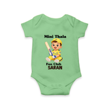 Little Captain Baby Romper – Cricket Fan Outfit - GREEN - New Born (Chest 14")