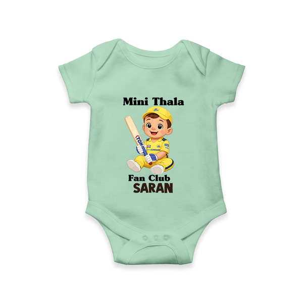 Little Captain Baby Romper – Cricket Fan Outfit - MINT GREEN - New Born (Chest 14")