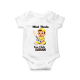 Little Captain Baby Romper – Cricket Fan Outfit - WHITE - New Born (Chest 14")