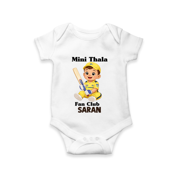 Little Captain Baby Romper – Cricket Fan Outfit - WHITE - New Born (Chest 14")