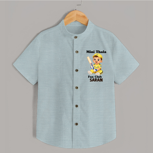 Little Captain SHIRT – Cricket Fan Outfit - ARCTIC BLUE - 0 - 6 Months Old (Chest 23")