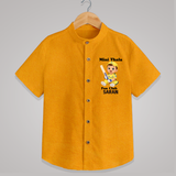 Little Captain SHIRT – Cricket Fan Outfit - CHROME YELLOW - 0 - 6 Months Old (Chest 23")