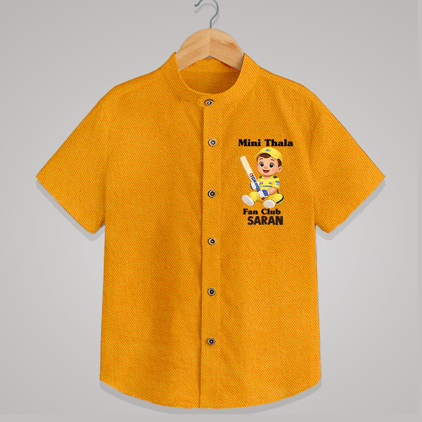 Little Captain SHIRT – Cricket Fan Outfit - CHROME YELLOW - 0 - 6 Months Old (Chest 23")