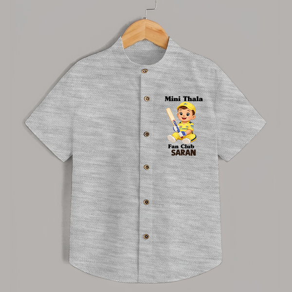 Little Captain SHIRT – Cricket Fan Outfit - GREY - 0 - 6 Months Old (Chest 23")