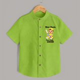 Little Captain SHIRT – Cricket Fan Outfit - LIME GREEN - 0 - 6 Months Old (Chest 23")