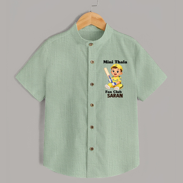 Little Captain SHIRT – Cricket Fan Outfit - MINT GREEN - 0 - 6 Months Old (Chest 23")