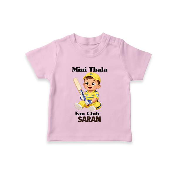 Little Captain TSHIRT – Cricket Fan Outfit - BABY PINK - 0-5 Months Old (Chest 17")