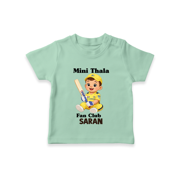 Little Captain TSHIRT – Cricket Fan Outfit - MINT GREEN - 0-5 Months Old (Chest 17")
