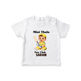 Little Captain TSHIRT – Cricket Fan Outfit - WHITE - 0-5 Months Old (Chest 17")