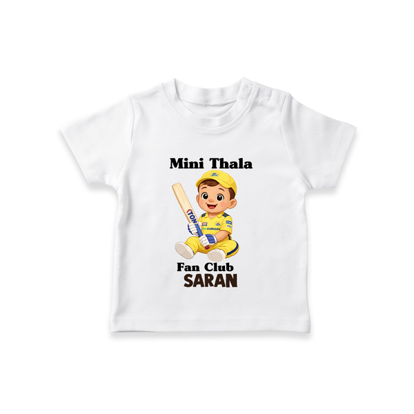 Little Captain TSHIRT – Cricket Fan Outfit - WHITE - 0-5 Months Old (Chest 17")