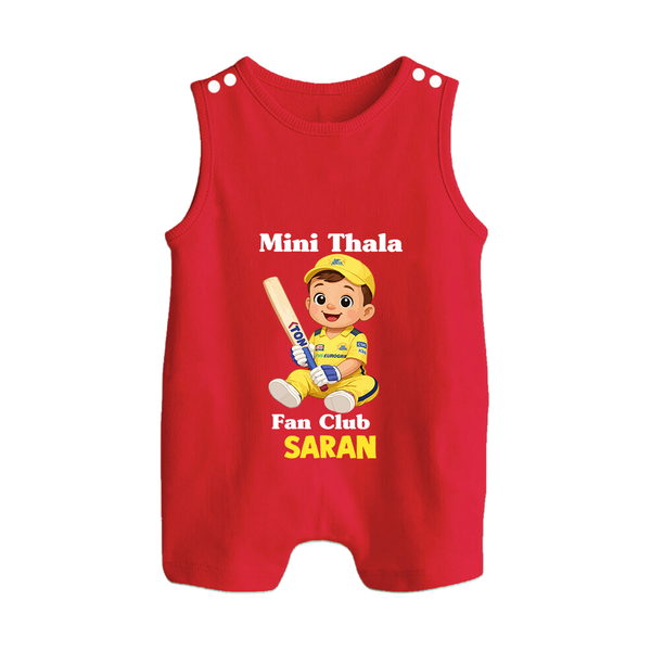 Little Captain BUTTON ROMPER – Cricket Fan Outfit - RED - New Born (Chest 18")