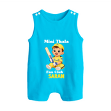 Little Captain BUTTON ROMPER – Cricket Fan Outfit - SKY BLUE - New Born (Chest 18")
