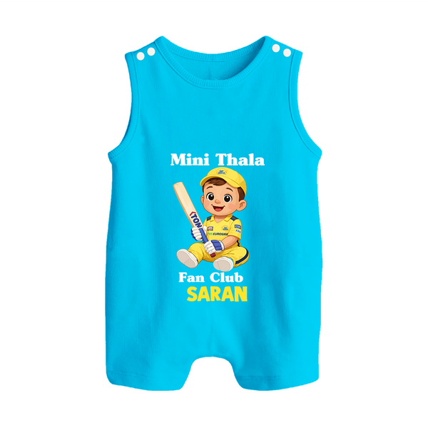 Little Captain BUTTON ROMPER – Cricket Fan Outfit - SKY BLUE - New Born (Chest 18")