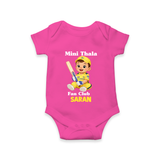 Little Captain Baby Romper – Cricket Fan Outfit - HOT PINK - New Born (Chest 14")