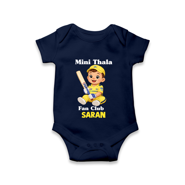 Little Captain Baby Romper – Cricket Fan Outfit - NAVY BLUE - New Born (Chest 14")