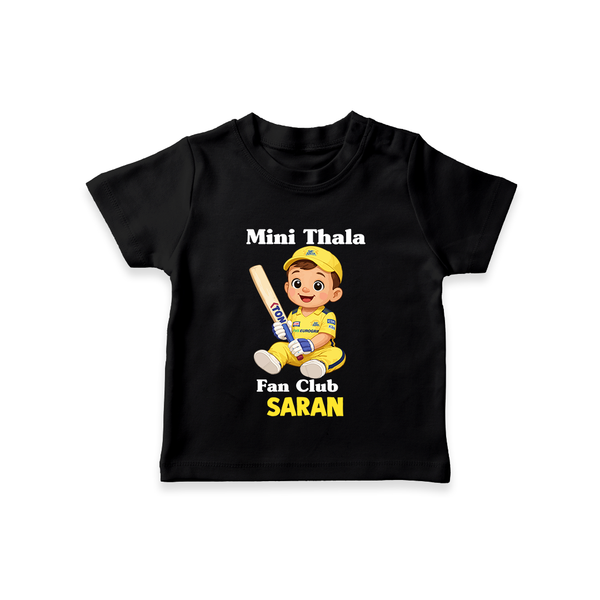 Little Captain TSHIRT – Cricket Fan Outfit - BLACK - 0-5 Months Old (Chest 17")
