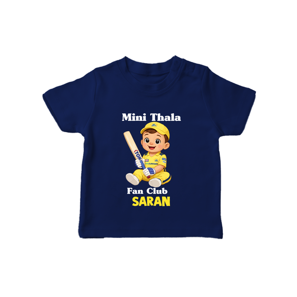 Little Captain TSHIRT – Cricket Fan Outfit - NAVY BLUE - 0-5 Months Old (Chest 17")