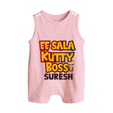 Kutty Boss BUTTON ROMPER – Fun Cricket Style - BABY PINK - New Born (Chest 18")