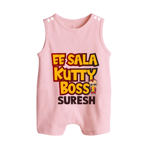 Kutty Boss BUTTON ROMPER – Fun Cricket Style - BABY PINK - New Born (Chest 18")