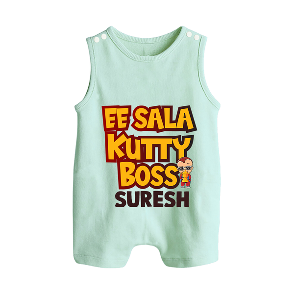 Kutty Boss BUTTON ROMPER – Fun Cricket Style - MINT GREEN - New Born (Chest 18")