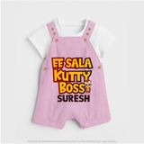 Kutty Boss DUNGAREE – Fun Cricket Style - BABY PINK - 0 - 5 Months Old (Chest 18")