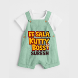 Kutty Boss DUNGAREE – Fun Cricket Style - MINT GREEN - 0 - 5 Months Old (Chest 18")