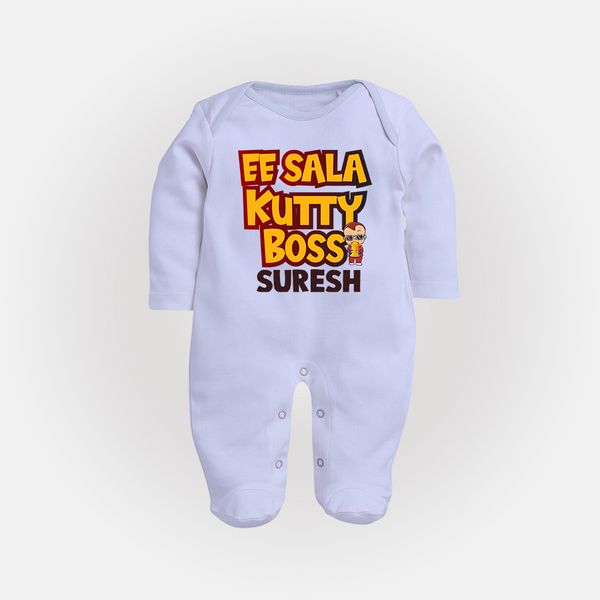 Kutty Boss FULL BODY SUIT – Fun Cricket Style - BABY BLUE - New Born (Chest 7.5")