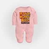 Kutty Boss FULL BODY SUIT – Fun Cricket Style - BABY PINK - New Born (Chest 7.5")