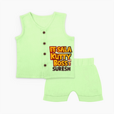 Kutty Boss jabla – Fun Cricket Style - PASTEL GREEN - 0 - 3 Months Old (Chest 9.8")