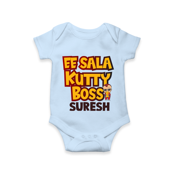 Kutty Boss Baby Romper – Fun Cricket Style - BABY BLUE - New Born (Chest 14")