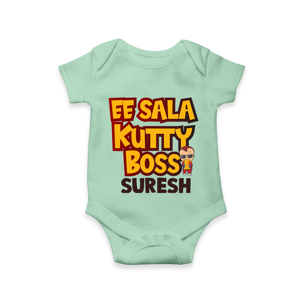 Kutty Boss Baby Romper – Fun Cricket Style - MINT GREEN - New Born (Chest 14")