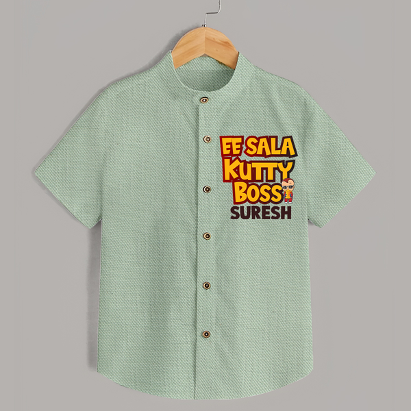 Kutty Boss SHIRT – Fun Cricket Style - MINT GREEN - 0 - 6 Months Old (Chest 23")