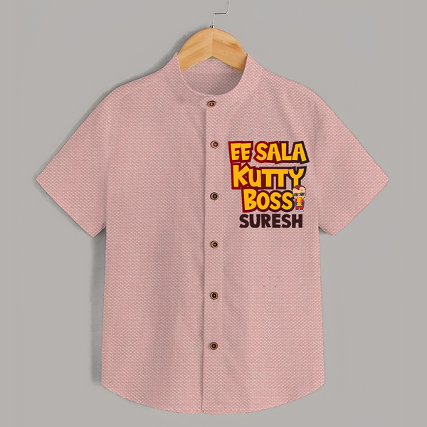 Kutty Boss SHIRT – Fun Cricket Style - PEACH - 0 - 6 Months Old (Chest 23")