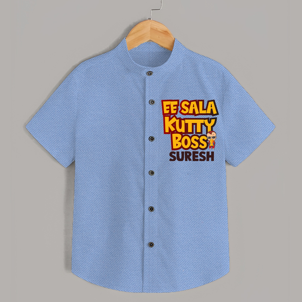 Kutty Boss SHIRT – Fun Cricket Style - SKY BLUE - 0 - 6 Months Old (Chest 23")