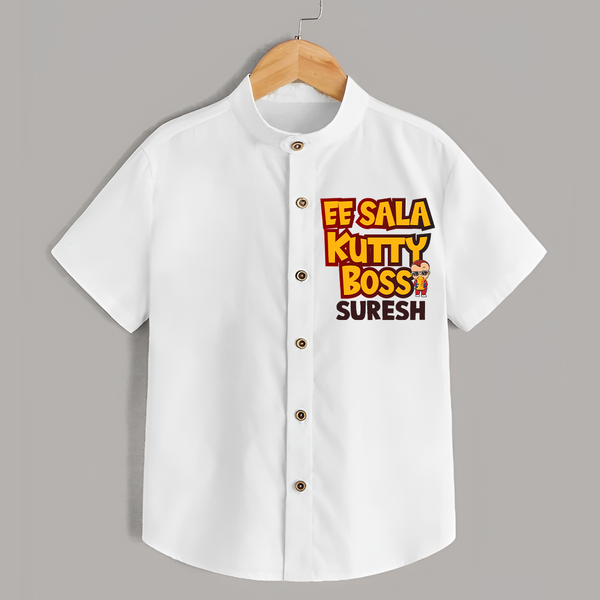Kutty Boss SHIRT – Fun Cricket Style - WHITE - 0 - 6 Months Old (Chest 23")