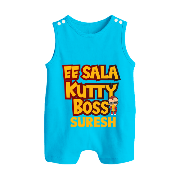 Kutty Boss BUTTON ROMPER – Fun Cricket Style - SKY BLUE - New Born (Chest 18")