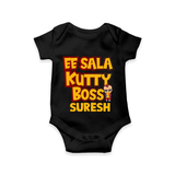 Kutty Boss Baby Romper – Fun Cricket Style - BLACK - New Born (Chest 14")