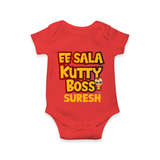 Kutty Boss Baby Romper – Fun Cricket Style - RED - New Born (Chest 14")