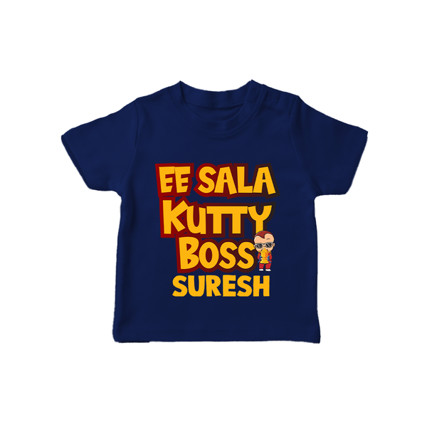 Kutty Boss TSHIRT – Fun Cricket Style - NAVY BLUE - 0-5 Months Old (Chest 17")