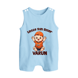 Orange Rising Star BUTTON ROMPER – Personalized Cricket Outfit - BABY BLUE - New Born (Chest 18")