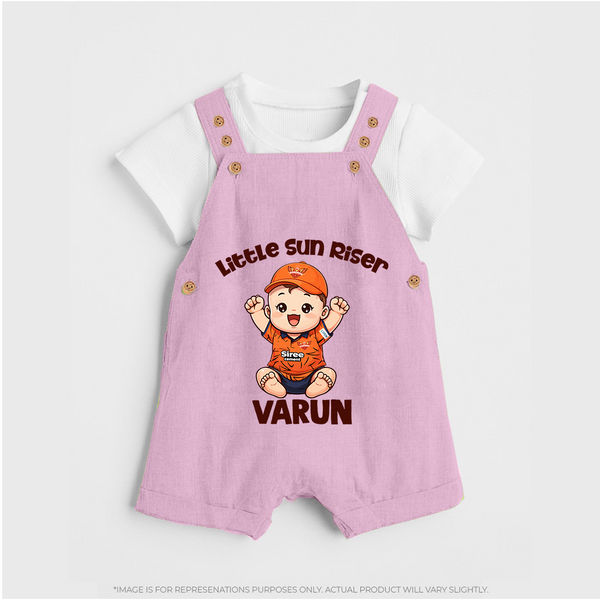 Orange Rising Star DUNGAREE – Personalized Cricket Outfit - BABY PINK - 0 - 5 Months Old (Chest 18")