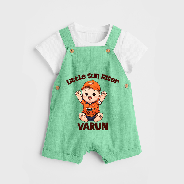 Orange Rising Star DUNGAREE – Personalized Cricket Outfit - GREEN - 0 - 5 Months Old (Chest 18")