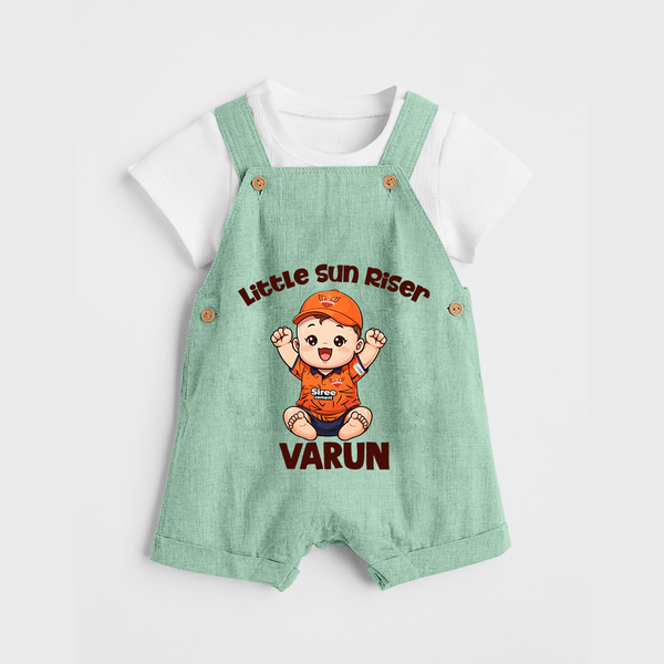 Orange Rising Star DUNGAREE – Personalized Cricket Outfit - MINT GREEN - 0 - 5 Months Old (Chest 18")