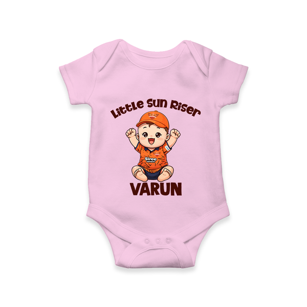 Orange Rising Star Baby Romper – Personalized Cricket Outfit - BABY PINK - New Born (Chest 14")