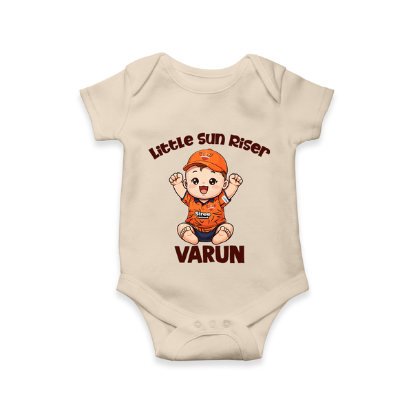 Orange Rising Star Baby Romper – Personalized Cricket Outfit - IVORY - New Born (Chest 14")