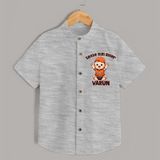 Orange Rising Star SHIRT – Personalized Cricket Outfit - GREY - 0 - 6 Months Old (Chest 23")