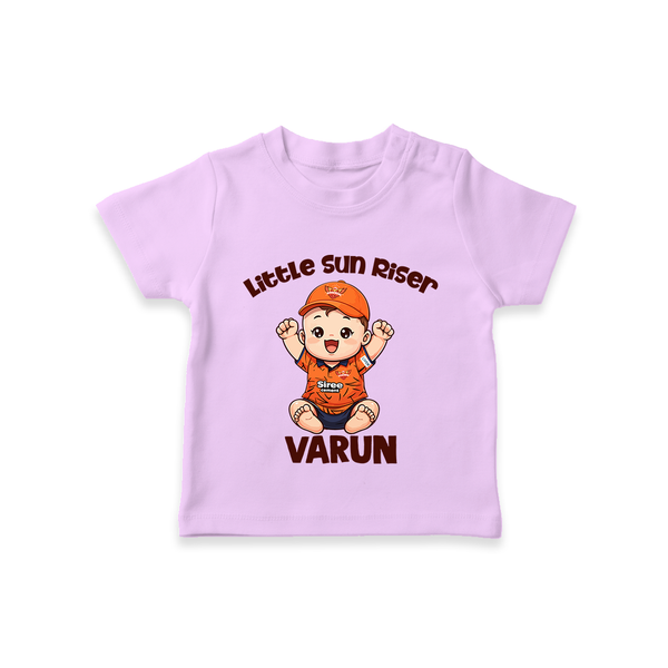Orange Rising Star TSHIRT – Personalized Cricket Outfit - LILAC - 0-5 Months Old (Chest 17")